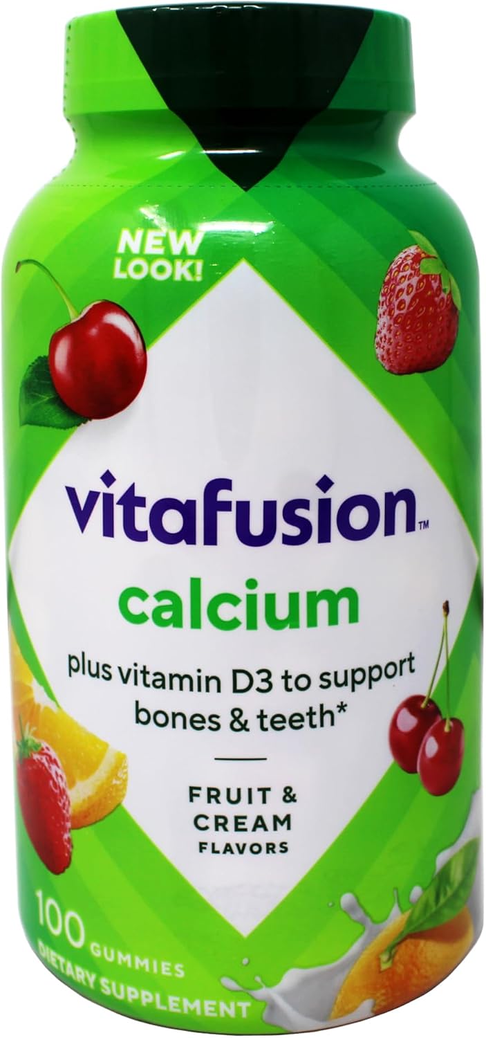 Vitafusion Gummies Calcium with Vitamin D3, 100 Count, Pack of 2
