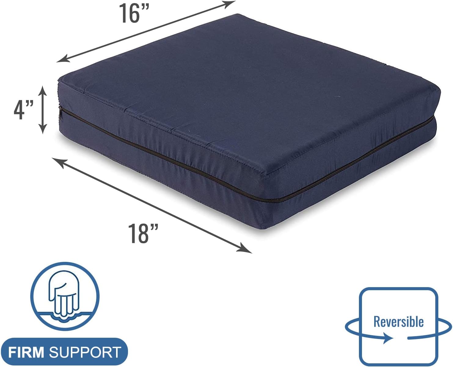 DMI Seat and Chair Cushion for Office Chairs, Wheelchairs, Scooters, Kitchen Chairs or Car Seats, FSA HSA Eligible, for Support and Height while Reducing Stress on Back, Tailbone or Sciatica