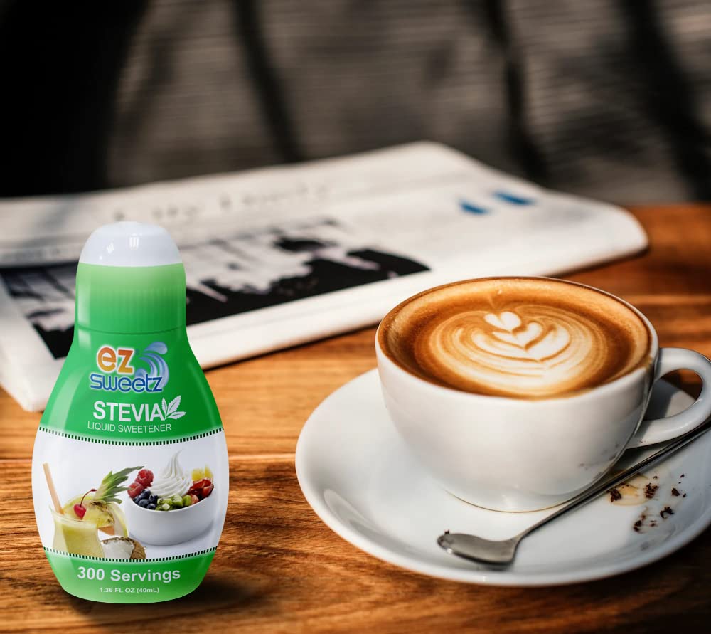 EZ-Sweetz (2-Pack 1.36oz - Liquid De-Bittered Stevia Sweetener 300 Servings/Bottle)