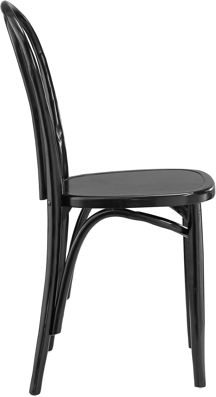 Modway Eon Natural Elm Wood Kitchen and Dining Room Chair in Black - Fully Assembled