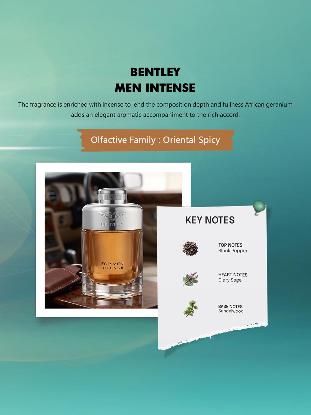 Bentley Intense B140408 Eau de Parfum, 3.4 Fluid Ounce
