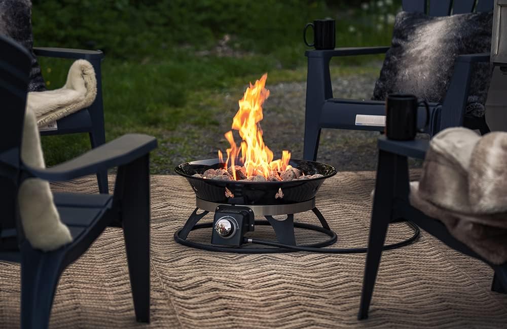 Outland Living Portable Propane Fire Pit, 21-inch, 58, 000 BTU with Fire Pit Cover & Carry Kit, Smokeless Gas Firebowl | Perfect for Camping, Patio