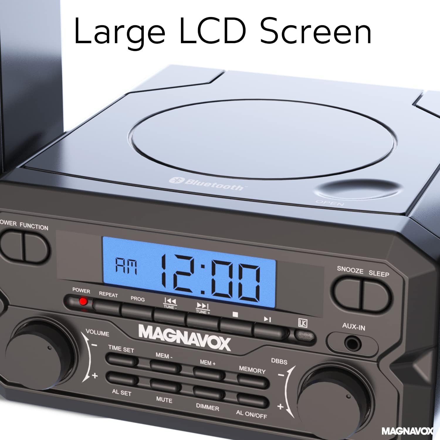 Magnavox MM435M-BK 3-Piece Compact CD Shelf System with Digital FM Stereo Radio, Bluetooth Wireless Technology