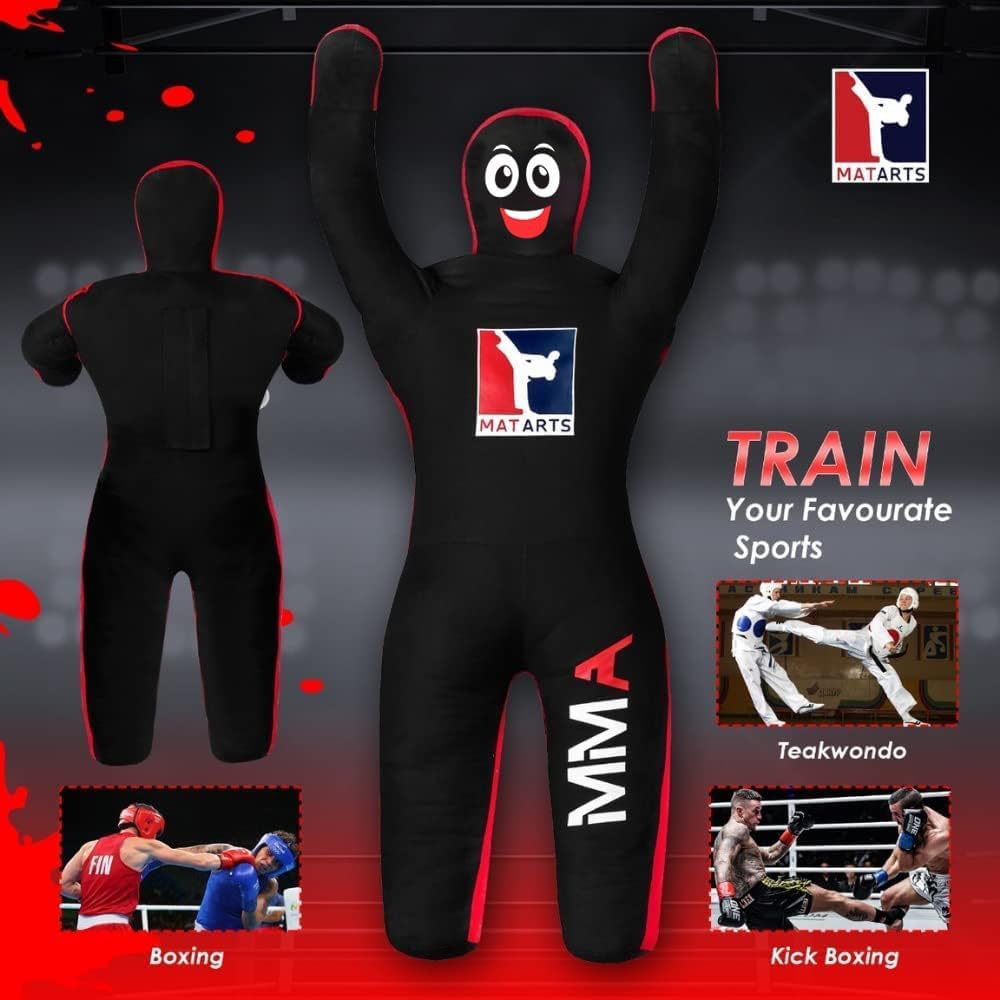 MMA Grappling Punching Dummy for Kids Combat Sports BJJ jiu Jitsu Judo Karate Taekwondo Wrestling Buddies Tackling and Boxing Dummies (47" / 4 Feet) - UNFILLED