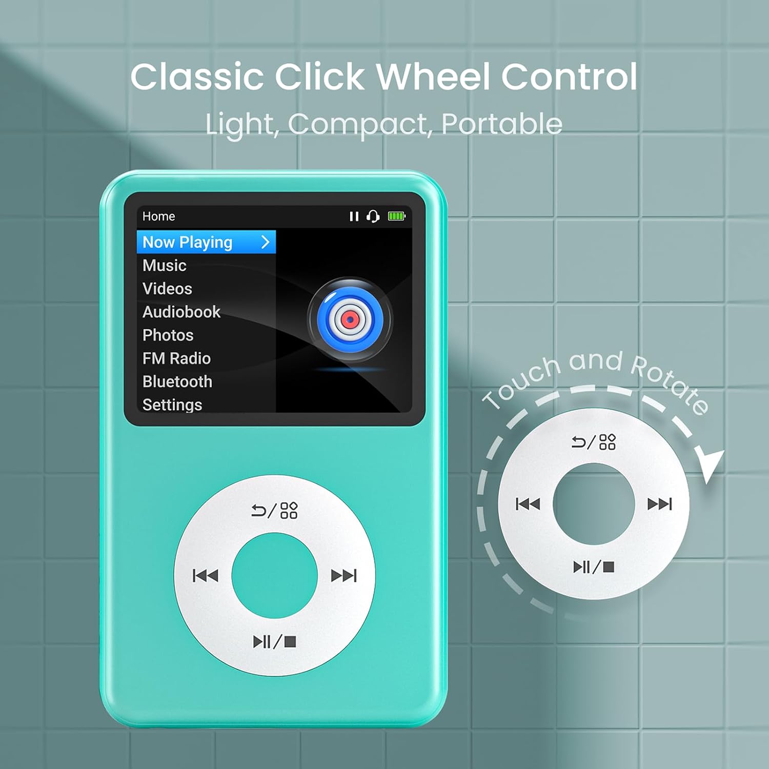 MP3 Player with Bluetooth 128GB Portable Music Digital Players Supports Playlist Audiobook Video Nice Gadget for Kids Black