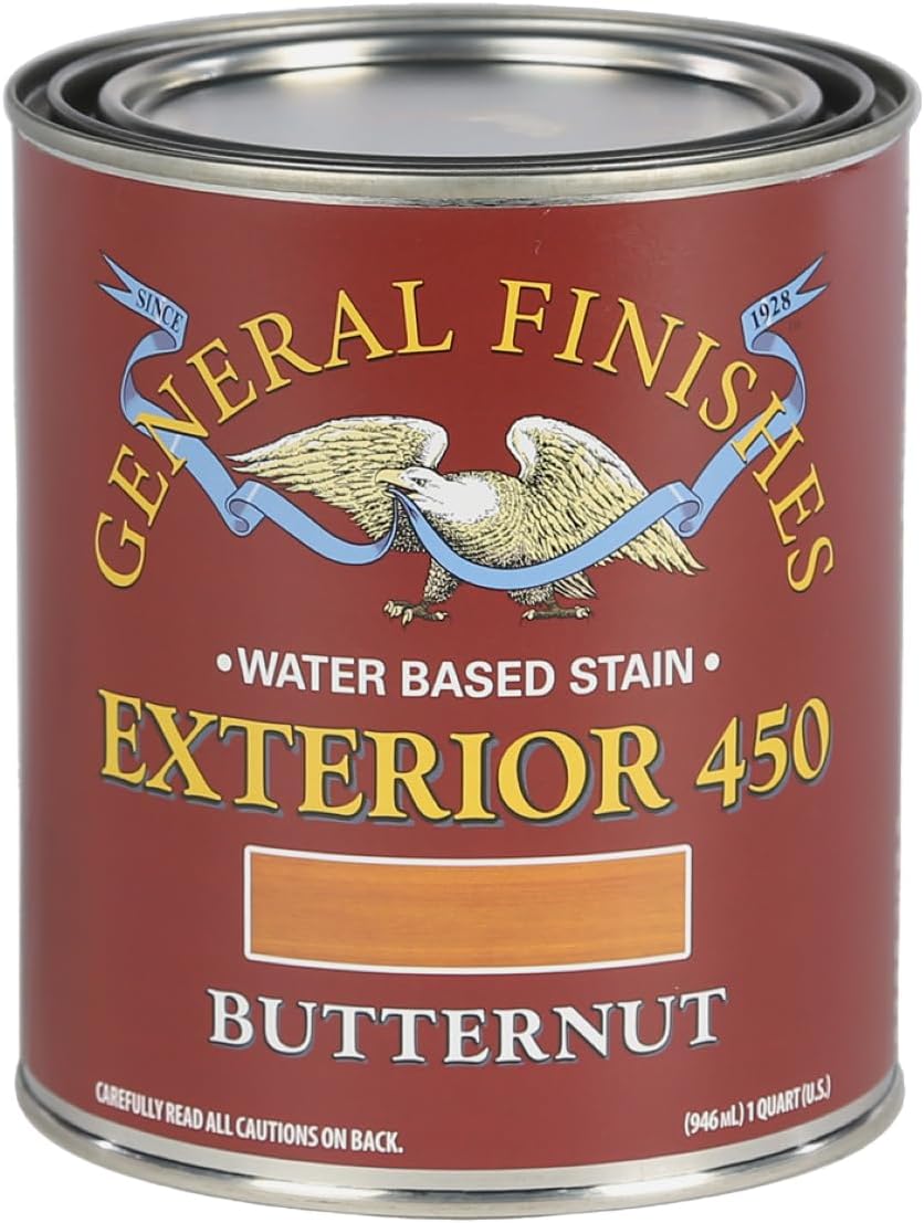 General Finishes Exterior 450 Water Based Wood Stain, 1 Quart, Cedar