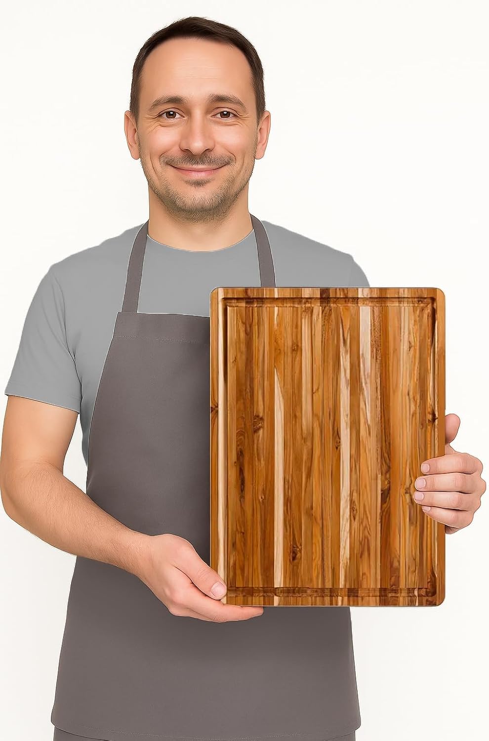 Teakhaus Carving Board with Juice Groove - Large (L) Teak Wood Cutting Board 20”L x 15”W x 1.5” Thick - Sustainably Harvested & FSC Certified - Knife Friendly with Beeswax Oil Finish