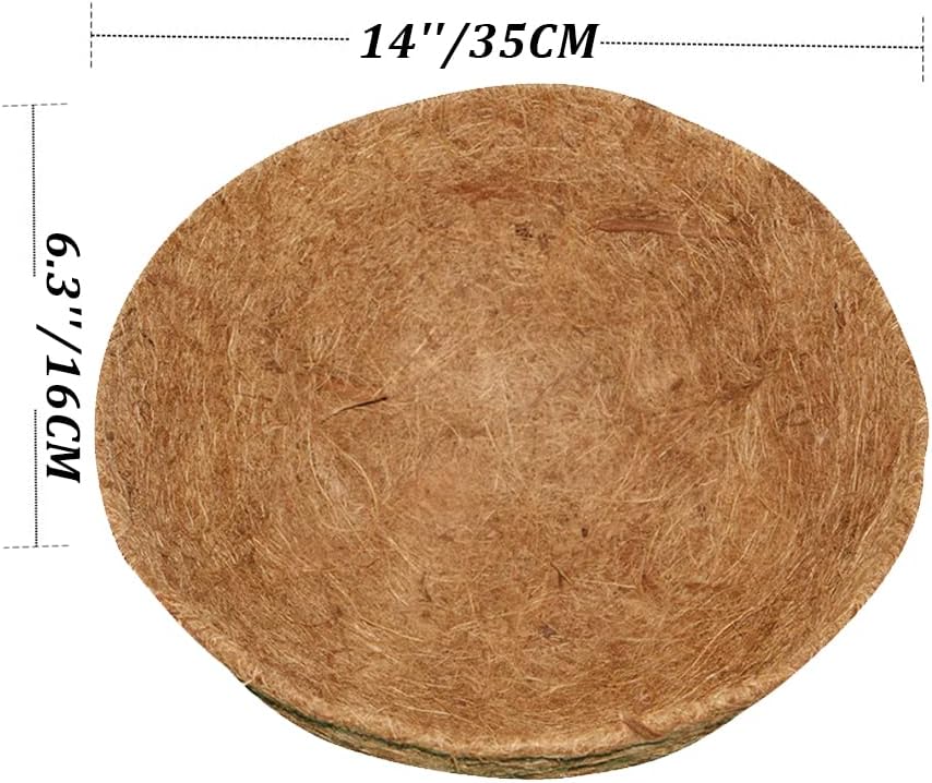 16 Inch Coco Liner for Planters, 2PCS Round Replacement Plant Basket Liner, Coco Fiber for Hanging Basket