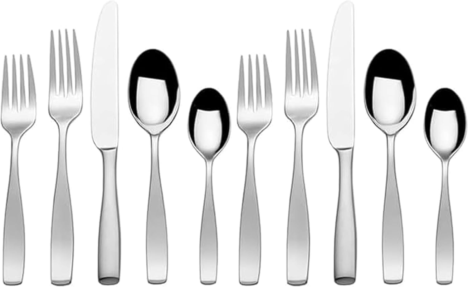 Mikasa, Virtuoso Frost Flatware Service for 12, 65 Piece Set, 18/10 Stainless Steel, Silverware Set with Serving Utensils