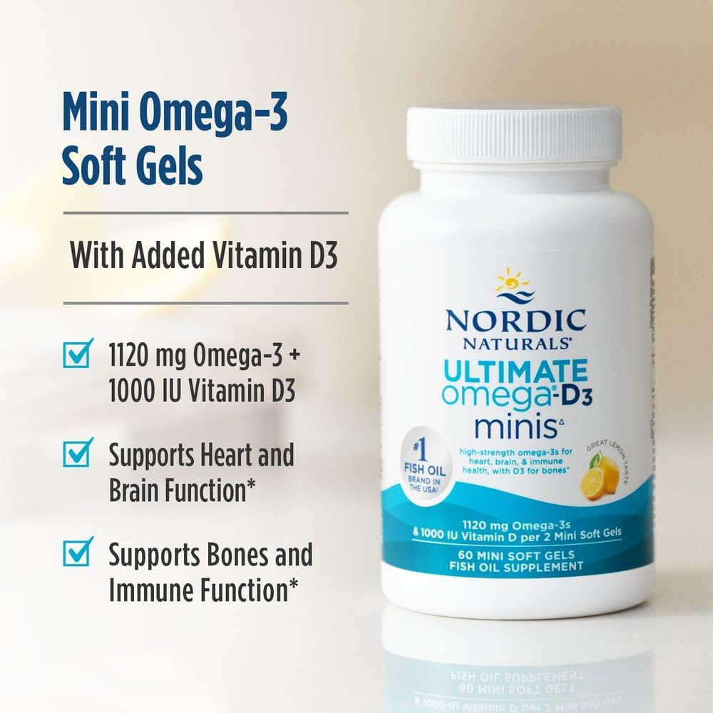 Nordic Naturals Ultimate Omega 2X Mini D3, 1120mg+1000IU