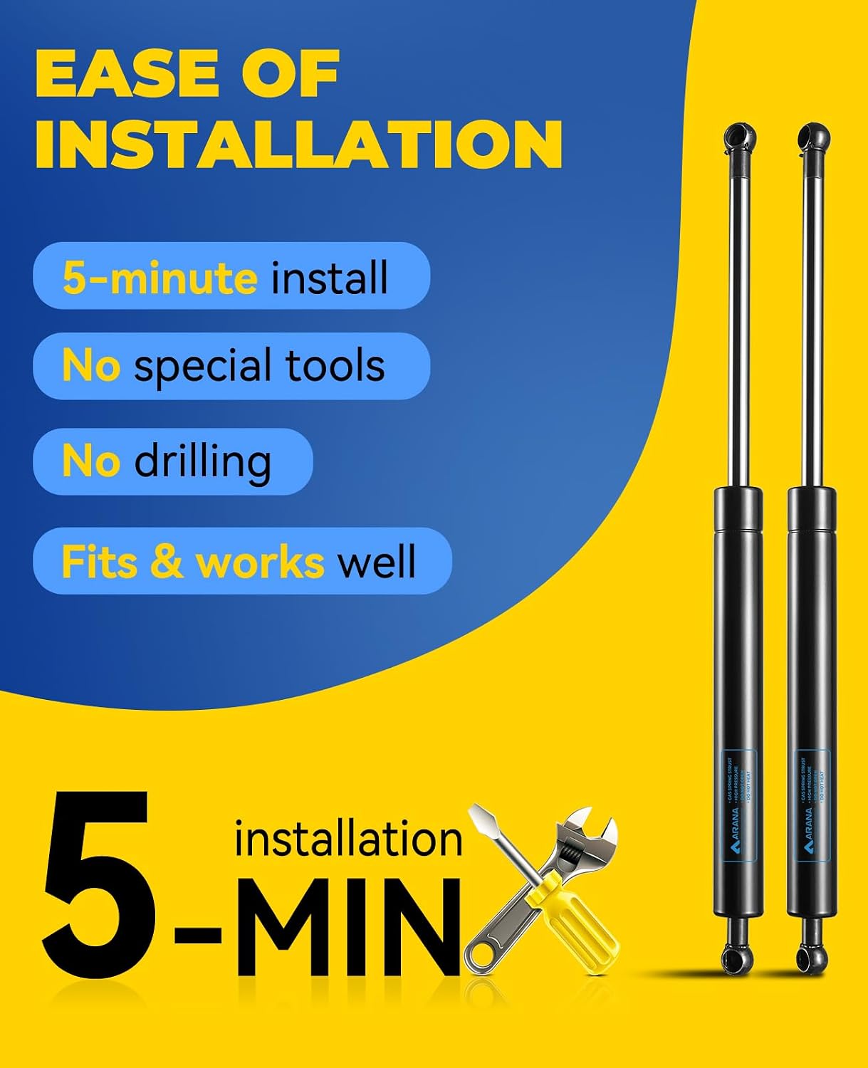 ARANA C16-11028 12 inch 40lb Gas Struts for Weatherguard Tool Box, 2PCS