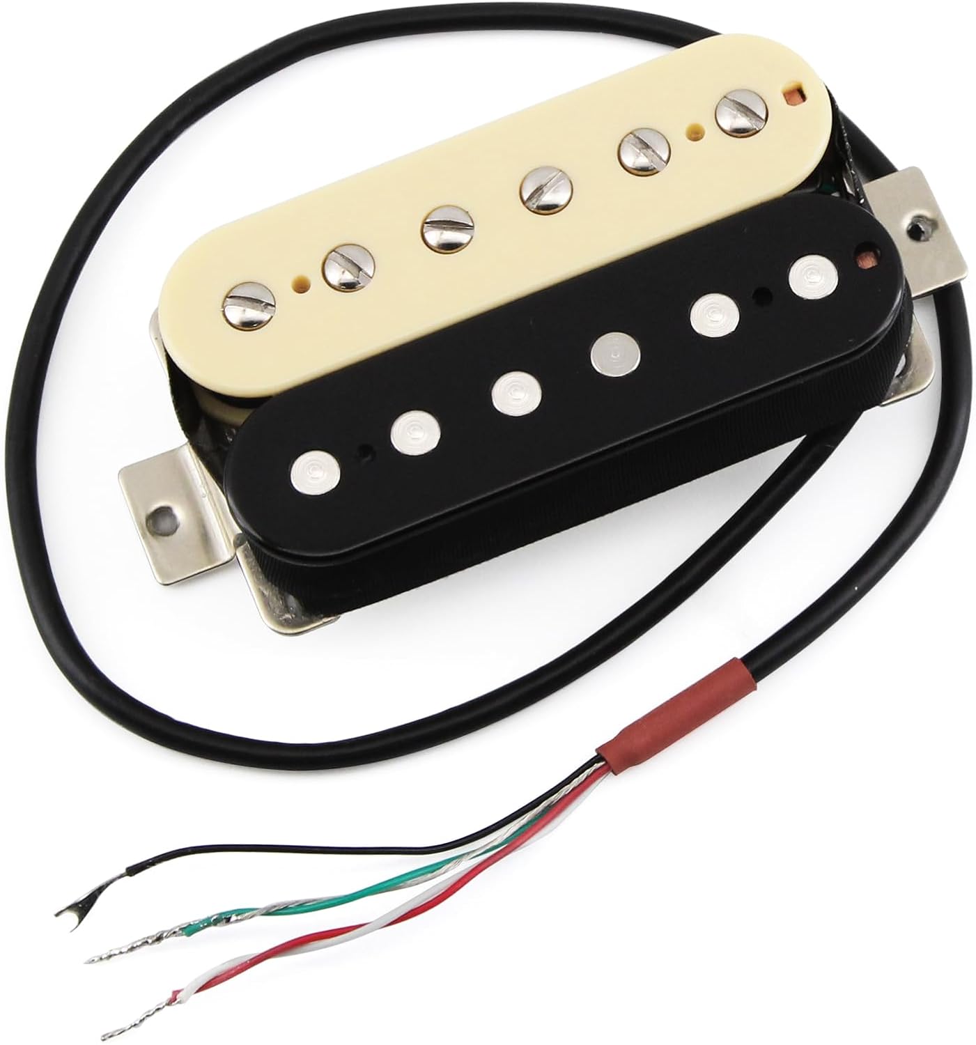 FLEOR Alnico 5 Guitar Pickup Double Coil Humbucker Pickups Neck and Bridge Set Black