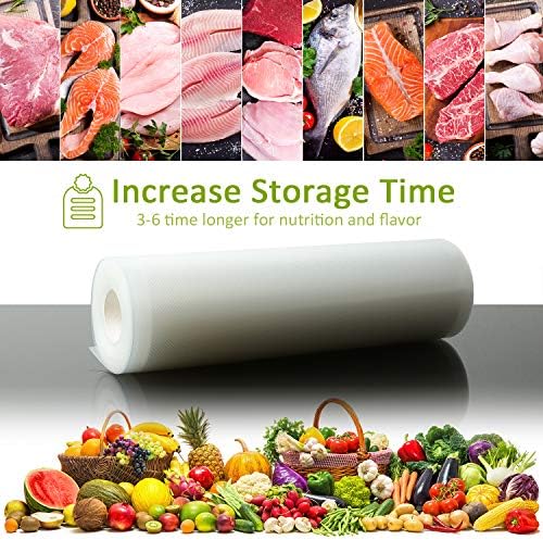 POTANE 6 Pack 11"x20'(3Rolls) and 8"x20' (3Rolls)Thickened Vacuum Sealer Bags, Smell-Proof, Puncture Prevention, Heavy duty for POTANE, Food Saver