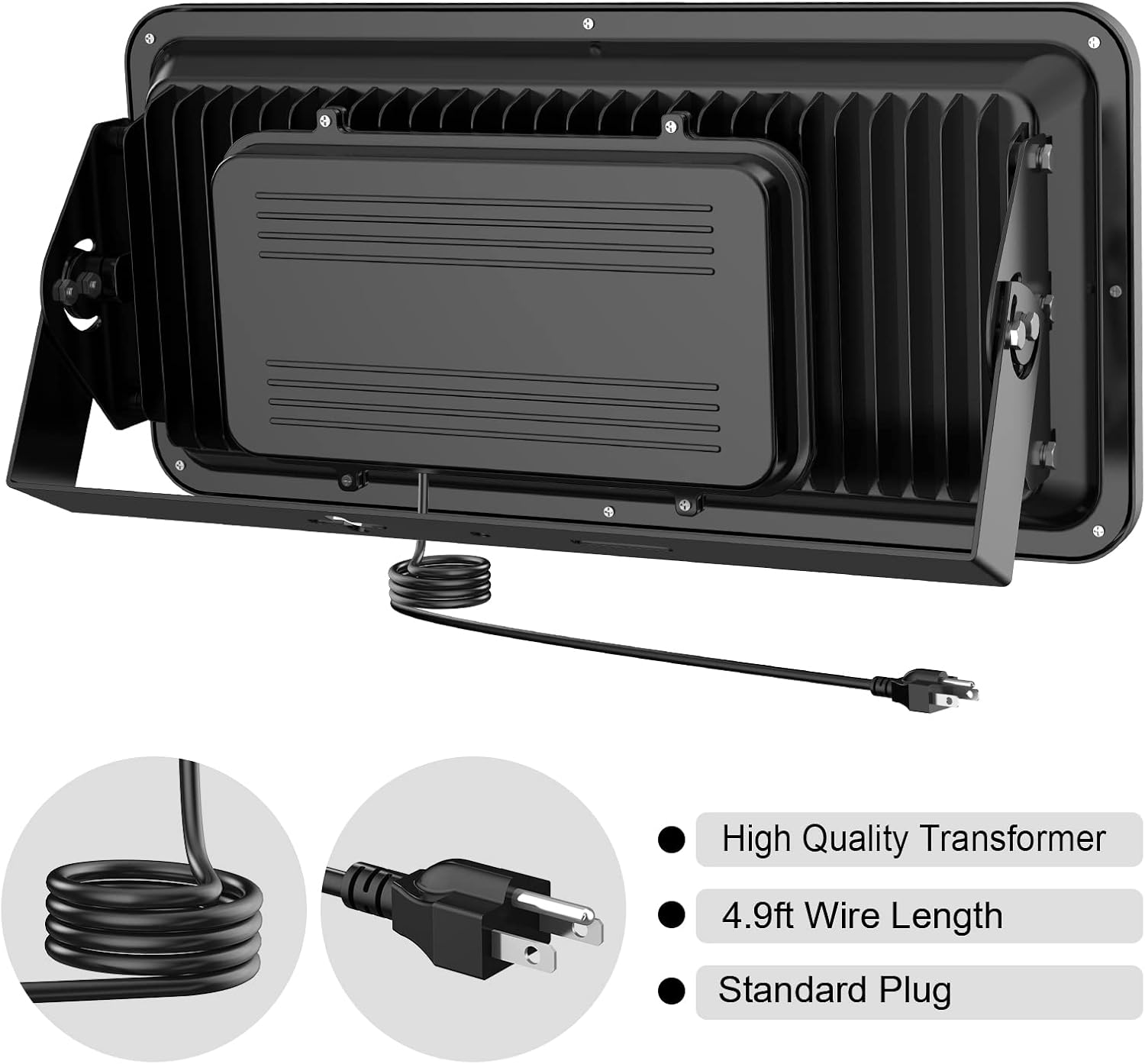 200W LED Flood Lights Outdoor, 110-285V, 20000LM Super Bright Security Light Fixture, IP66 Waterproof 6000K Daylight White，Landscape Commercial Industrial Lighting Fixtures