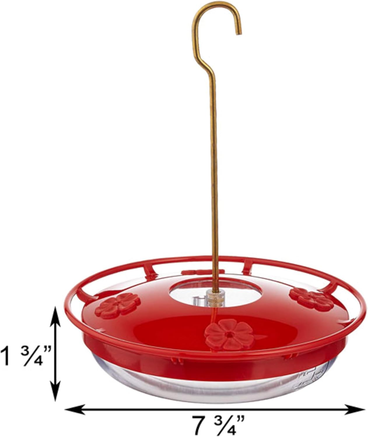 Aspects HummZinger Highview Hanging Hummingbird Feeder - 429, Red,12 oz (Pack of 2)