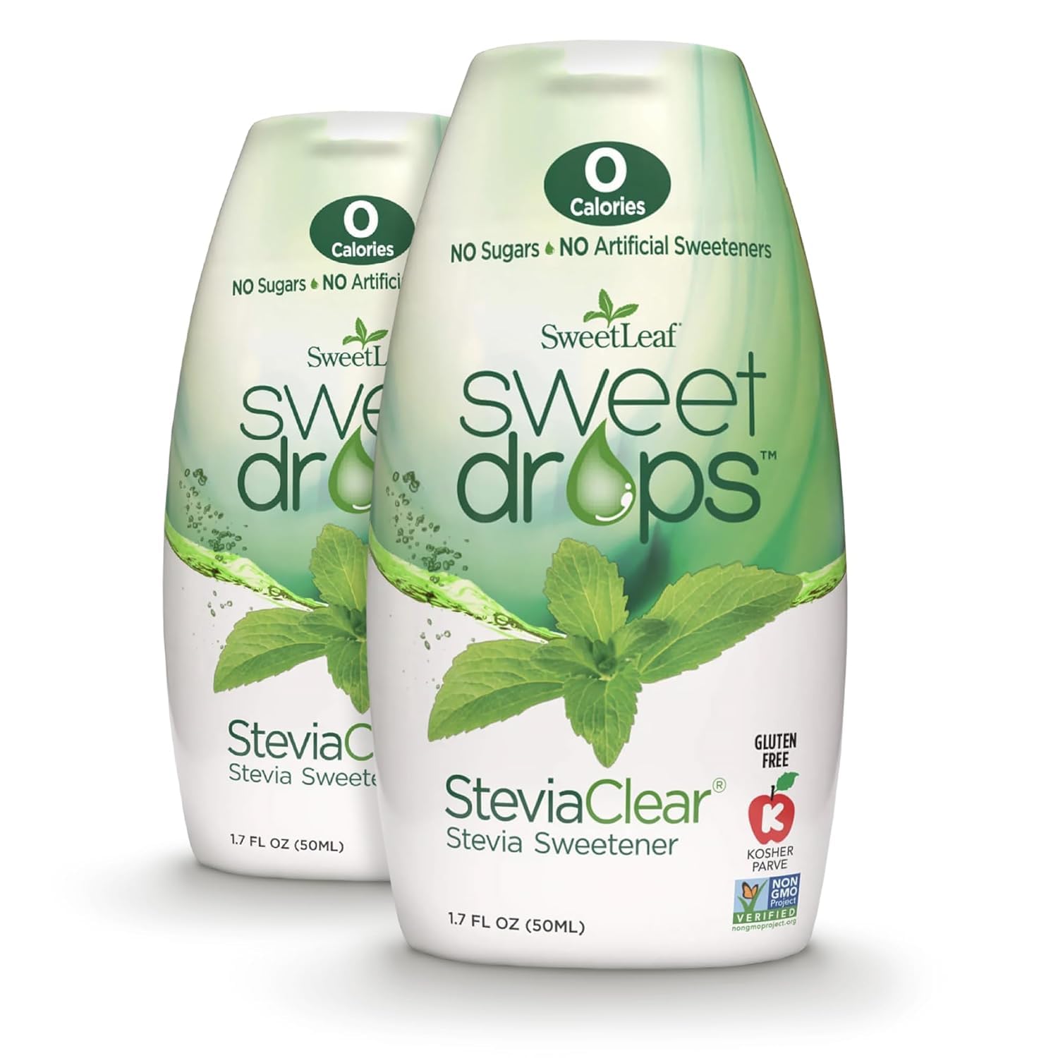 SweetLeaf Stevia Drops Liquid Sweetener, SteviaClear - 1.7 Fl Oz, Pack of 1 | Unflavored Sweet Drops, Stevia Leaf Extract, Zero Calorie, No Erythritol, Sugar Substitute