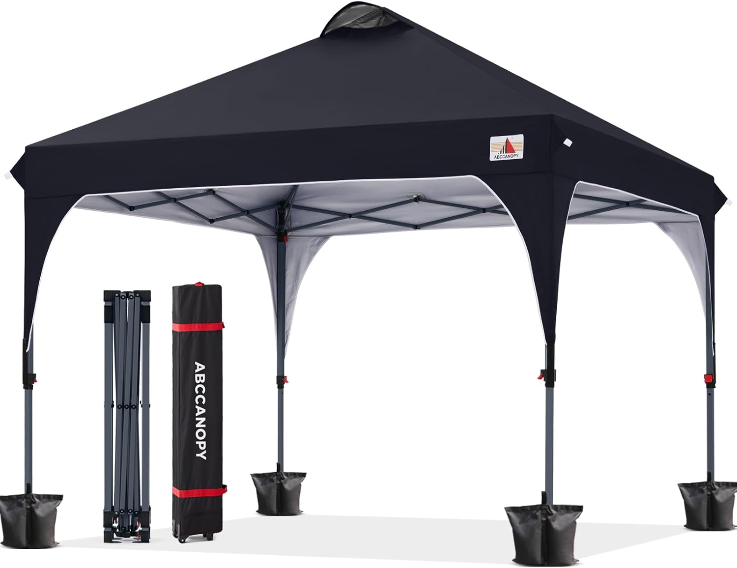 ABCCANOPY Outdoor Pop up Canopy Tent, 10x10 Instant Portable Canopy for Camping, Beach, Backyard,Gray | Water resistant & UV protection canopy, easy setup, with carry bag, ideal for camping, beach, backyard, market events