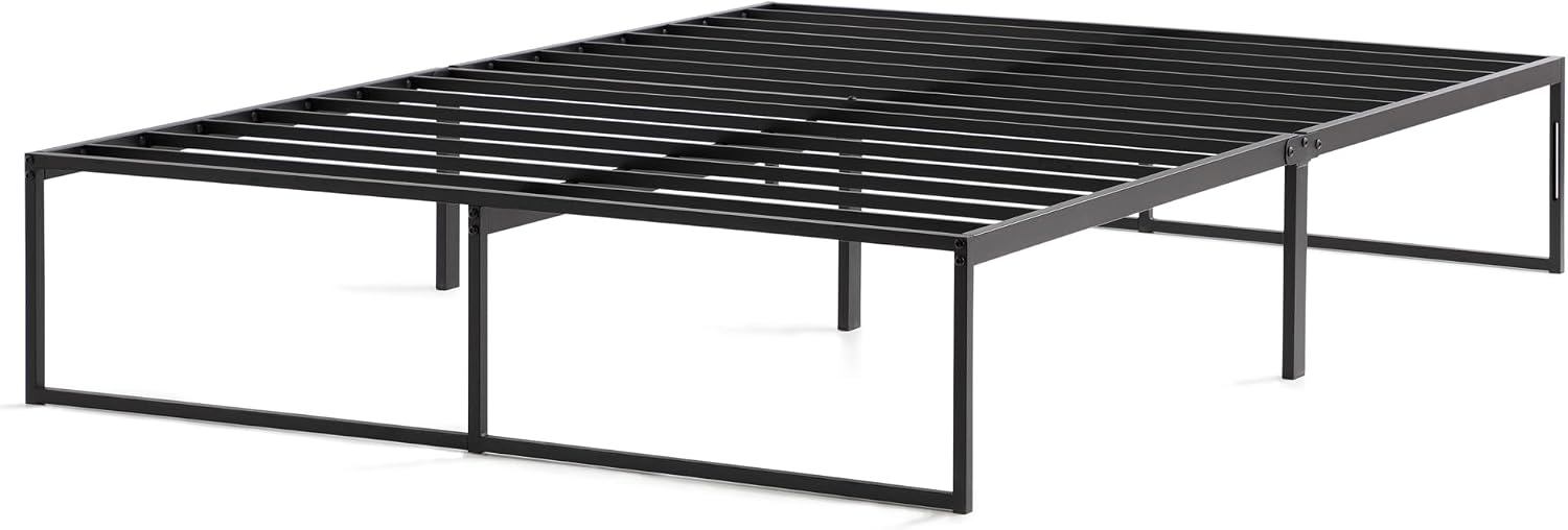 Linenspa Folding Metal Platform Bed Frame - Easy Assembly - Sturdy Steel - No Box Spring Needed - Underbed Storage - Mattress Foundation - 14" High