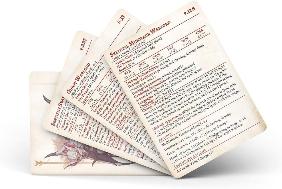 Dungeons and Dragons 5th Edition Deck of Cards – The Dreaded Accursed: Reference Deck 1 by Nord Games – 100 Cards - Games for Adults and Kids