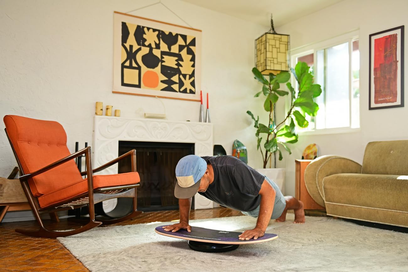 IndoFLO Balance Cushion - 14" Diameter - Inflatable and Fully Adjustable without a Pump - Use for Balance Board, Standing Desk or Physical Therapy.
