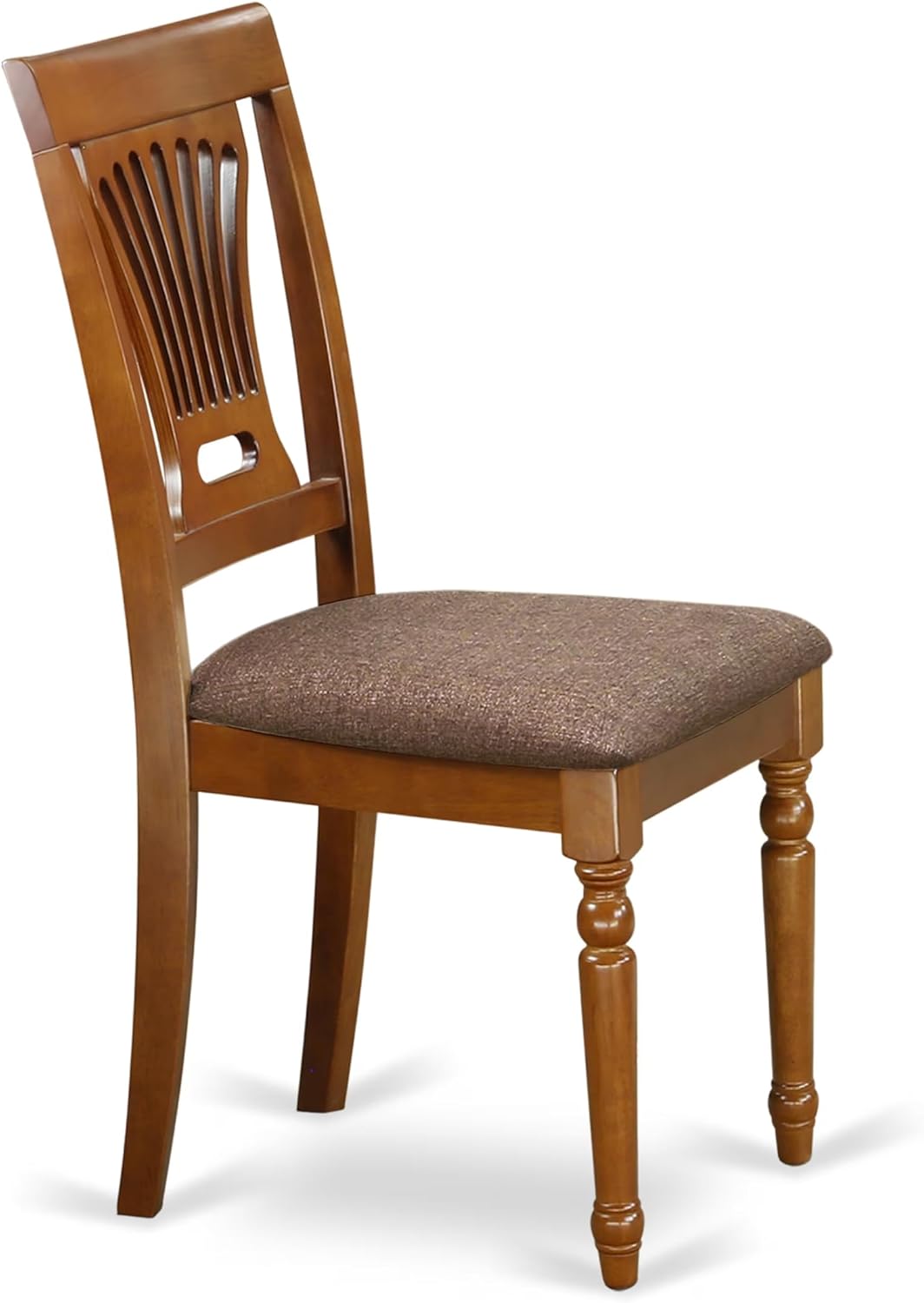 East West Furniture PVC-WHI-C Plainville Kitchen Dining Chairs - Linen Fabric Upholstered Solid Wood Chairs, Set of 2, Buttermilk & Cherry