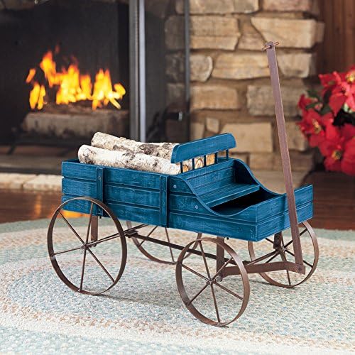 Collections Etc Amish Wagon Decorative Indoor/Outdoor Garden Backyard Planter, Red | Country Red, fir (wood)