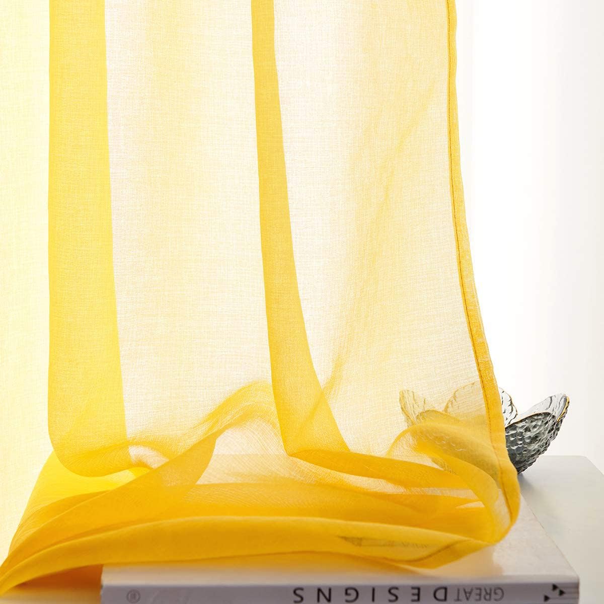 Off White Semi Sheer Curtains 72 Inches Long Faux Linen Off White Sheers Curtain for Bedroom Living Room Girls Kids Room 2 Panels 52x72 Inch Length