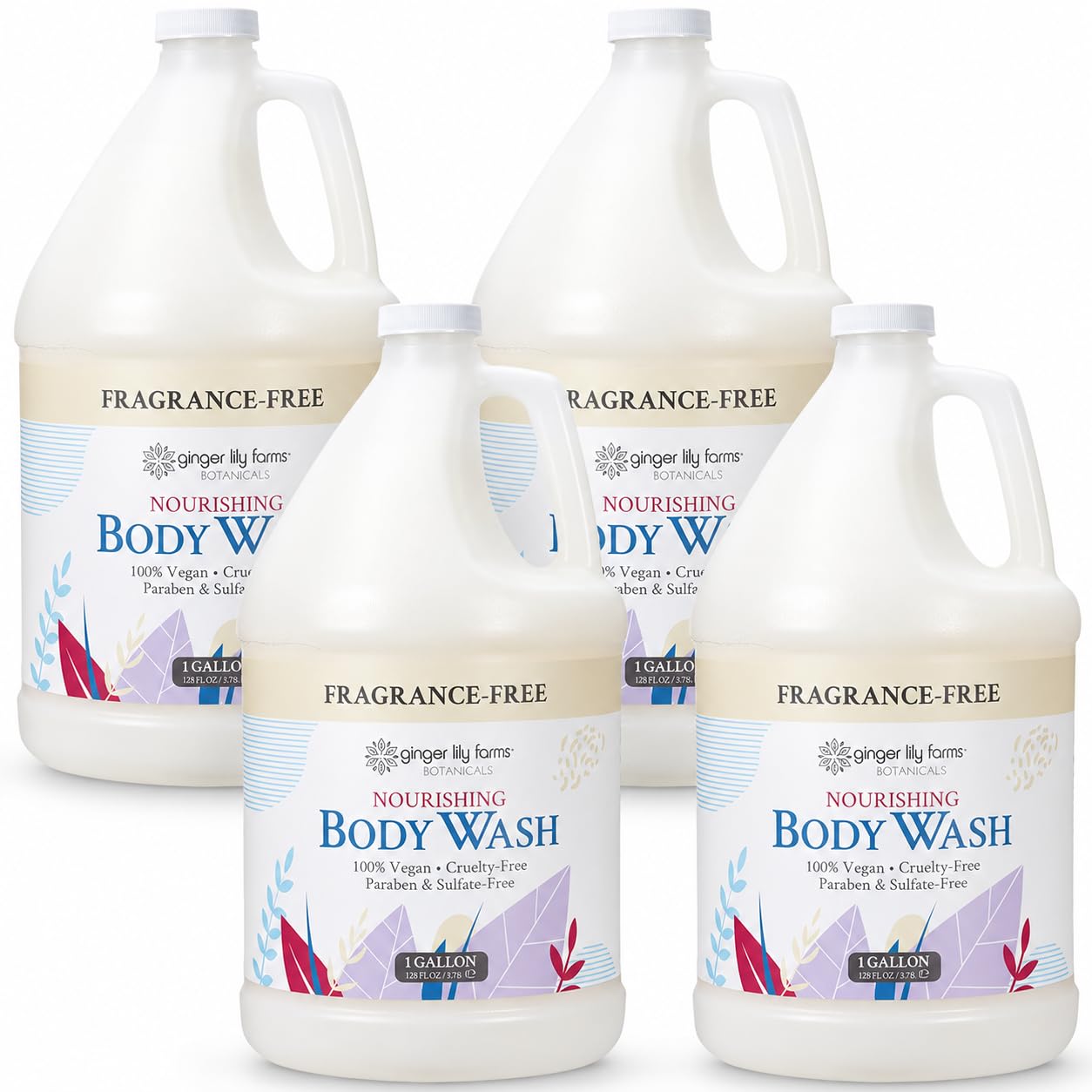 Ginger Lily Farms 1 gal Nourishing Body Wash, Citrus Blend Scent | for Hands, Body & Hair, Moisturizing Wash, Salon Wash, Spa Cleanser, Salon & Spa Essentials, Manicure & Pedicure Supplies