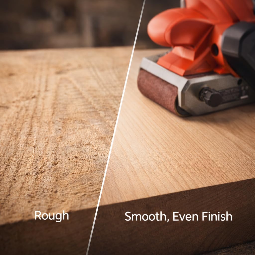 Fits BAUER 10 Amp 4 in x 24 in Variable Speed Belt Sander - 6 Speed, Powerful 1600 FPM for Fast Stock Removal, Shaping & Finishing