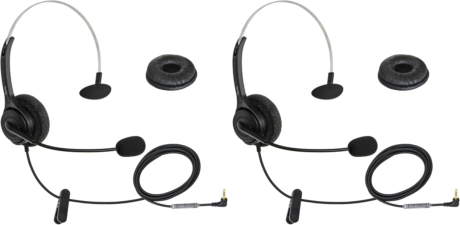 DailyHeadset 2.5 mm Jack Phone Headset On Ear Headphones | Hands Free, landline and cordless phones that are headset ready telephones with a 2.5mm headset port