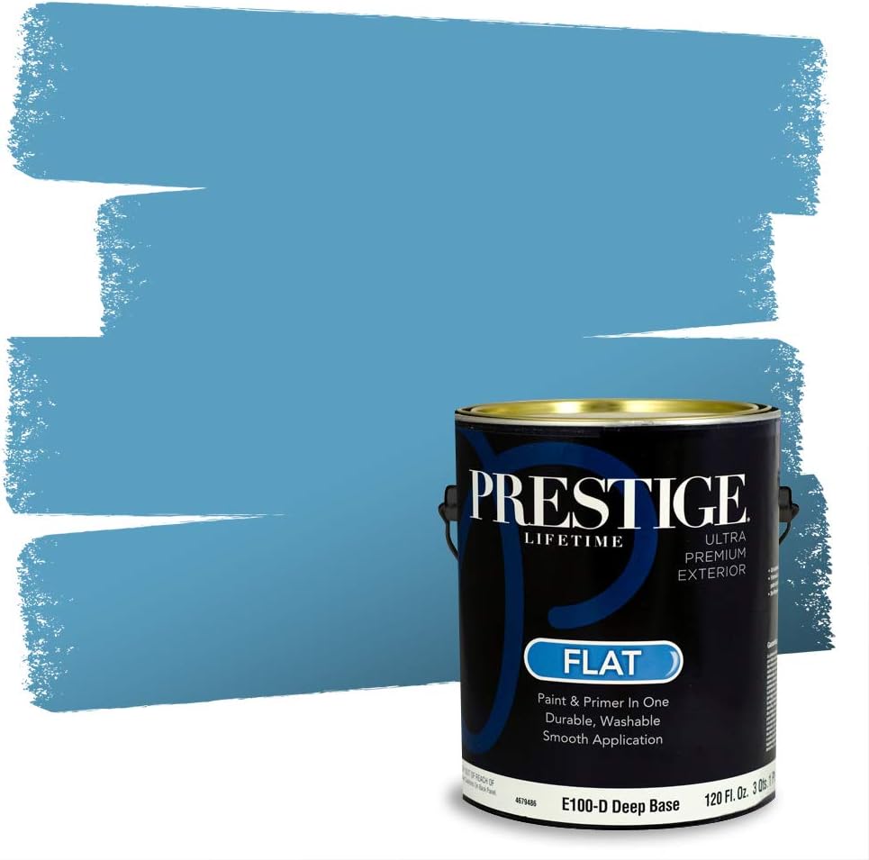 PRESTIGE Paints Exterior Paint and Primer In One, 1-Gallon, Semi-Gloss, Comparable Match of Sherwin Williams* Nifty Turquoise*