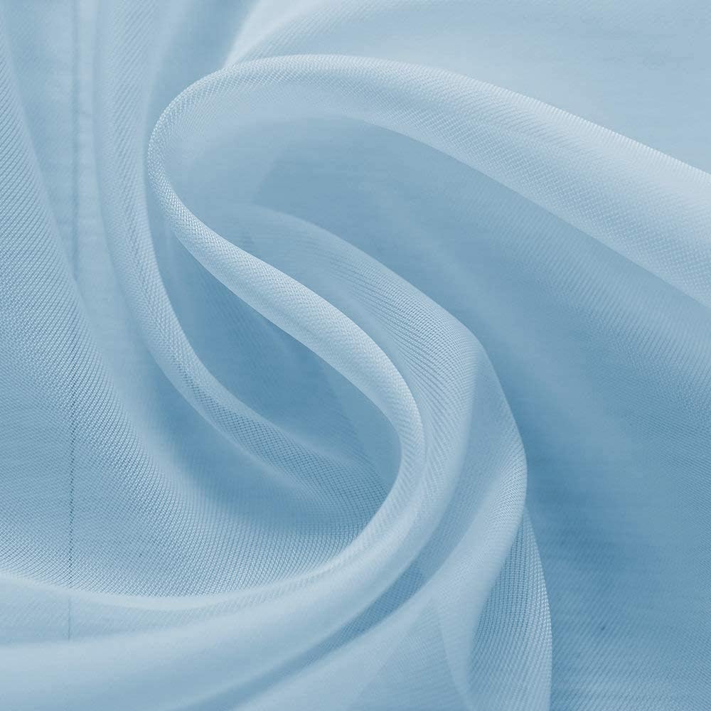 Elegant Comfort Luxury Sheer Curtains, Window Treatment Curtain Panels with Rod Pocket for Kitchen, Bedroom and Living Room (55 x 216-inches Long)