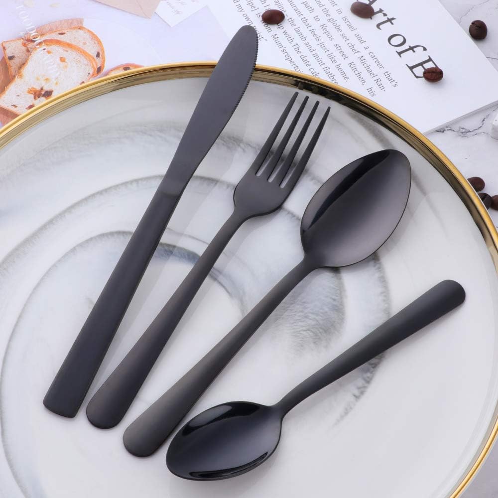 BuyGo Rainbow Silverware Set Flatware Set Stainless Steel Colorful Dinnerware Set 16-Piece Multicolor Cutlery Set, Service for 4