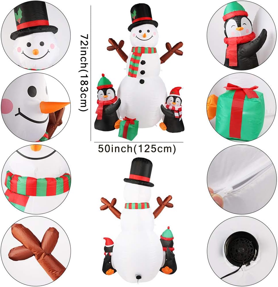 OurWarm 6ft Christmas Inflatables Outdoor Decorations