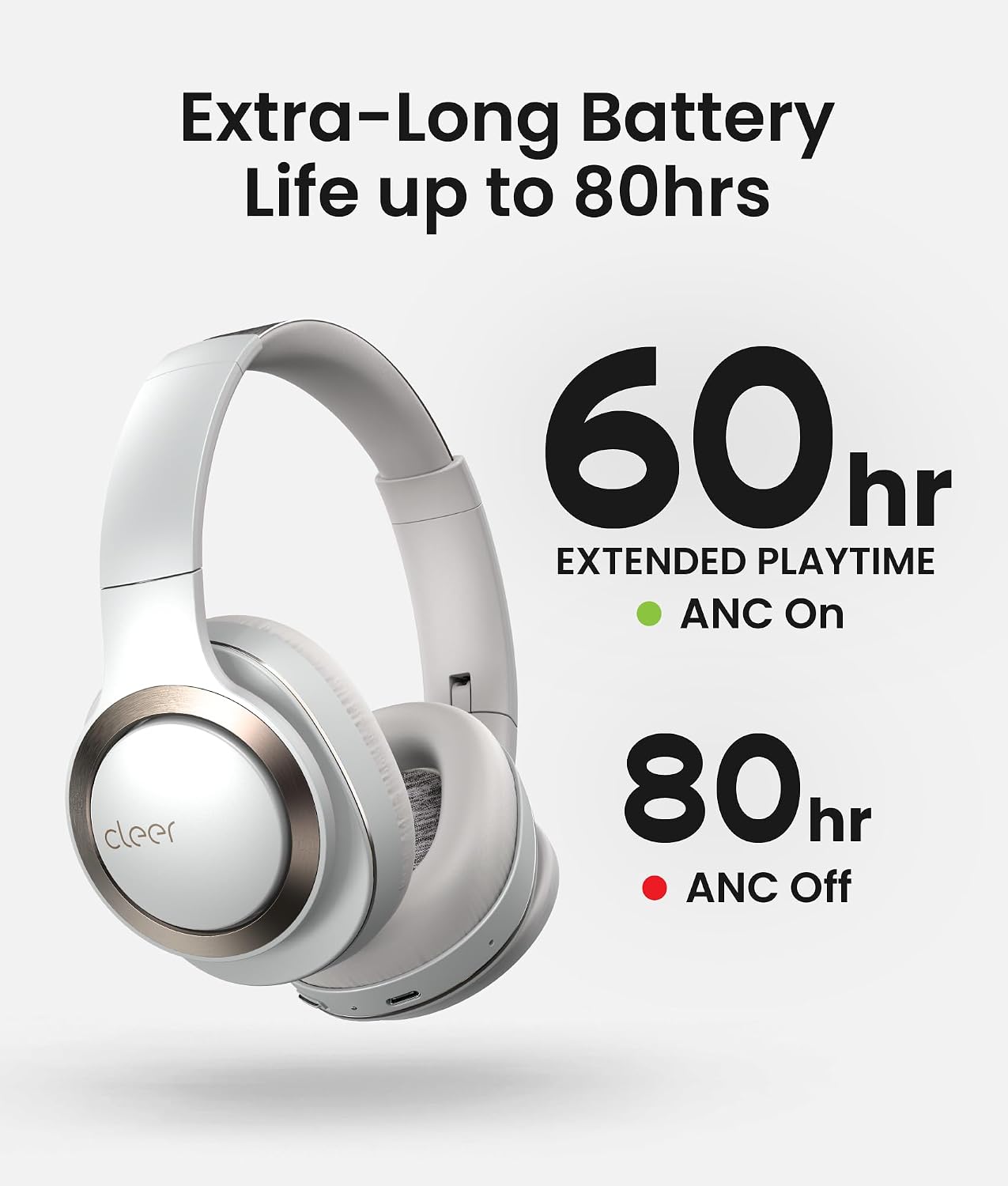 Cleer Audio Enduro ANC Noise Canceling Headphones, Dark Navy