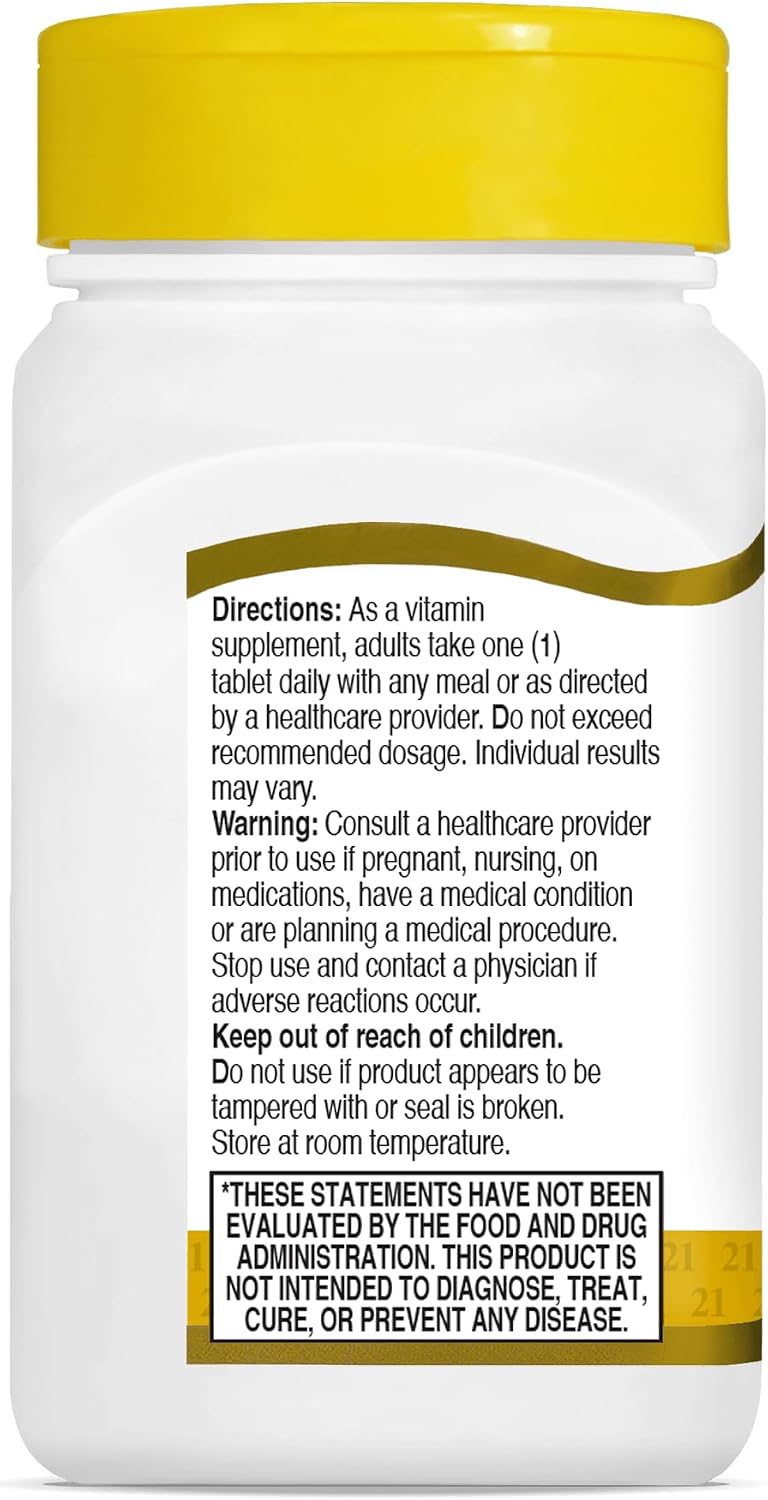 21st Century B-12 2500mcg Sublingual Tablets, High Potency, 110 Count | High-Potency Vitamin B12 2500 mcg, Natural Energy & Healthy Red Blood Cell Support, Vegan, Vegetarian, Third-Party Tested