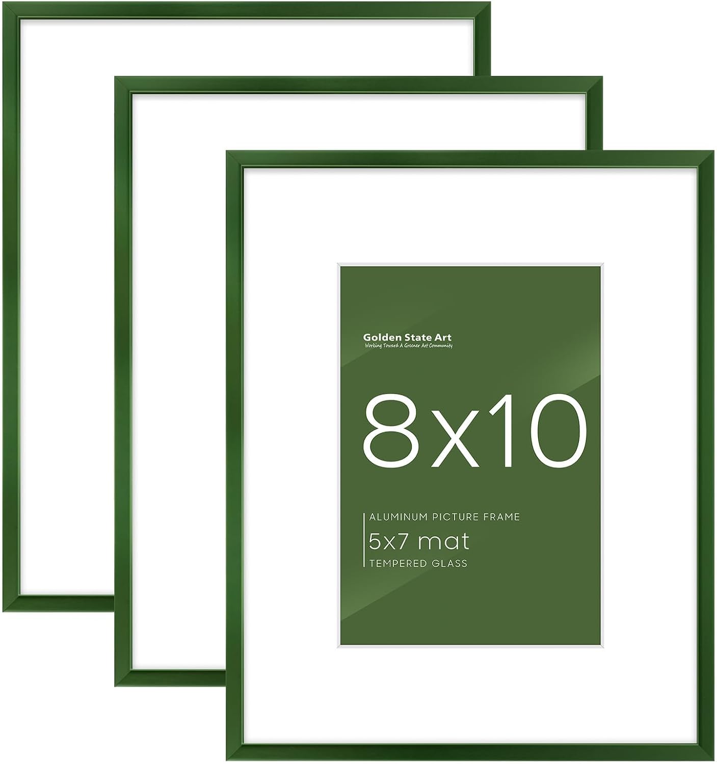 Golden State Art 3 Pack 12x12 Black Aluminum Frames, Real Glass Fronts