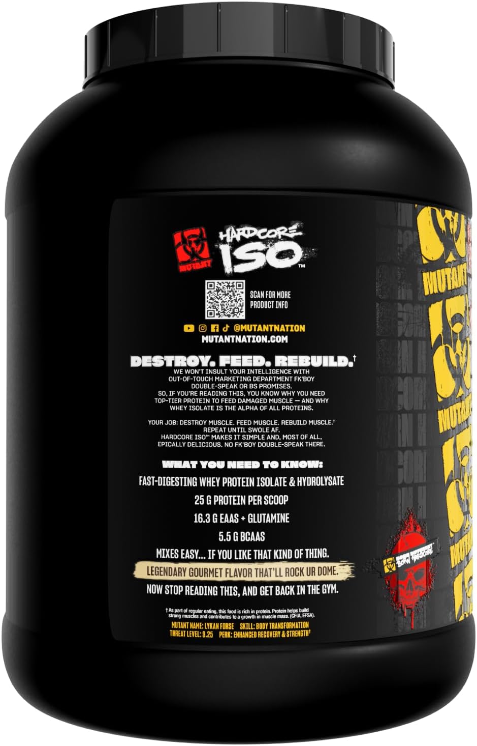 Mutant Hardcore ISO, Whey Protein Isolate, Strawberry Milkshake, 5 lb
