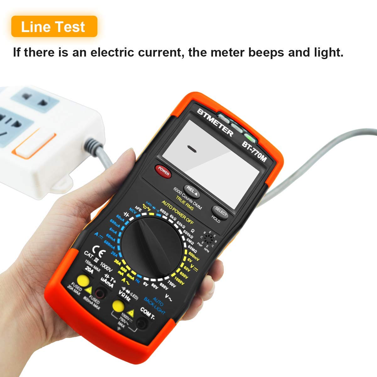 Digital Multimeter TRMS 6000 Count, BTMETER BT-770M Auto/Manual Ranging DMM Electrical Meter Tester for AC/DC Amp, AC/DC Volt