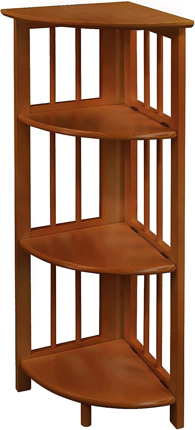 Casual Home 3-Shelf Folding Stackable Bookcase (27.5" Wide)-Walnut