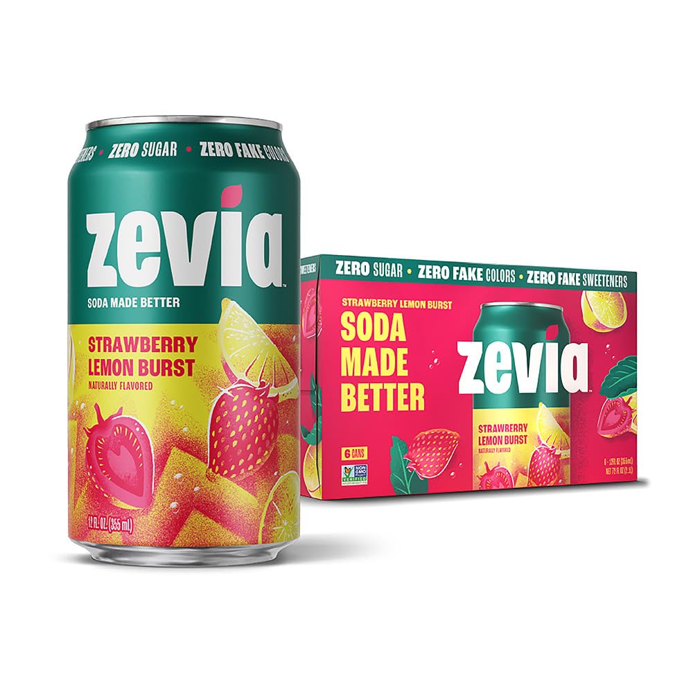Zevia Zero Calorie Soda, Orange, 12 Ounce Cans (Pack of 6)