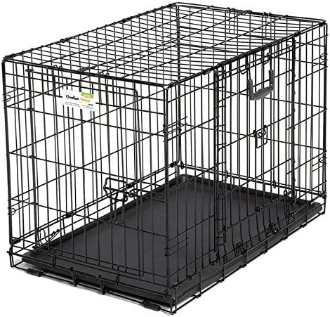 MidWest Homes for Pets Medium Ovation Double Door 30-inch Folding Metal Dog Crate, Front and Up & Away Side Doors, Space-Saving Design