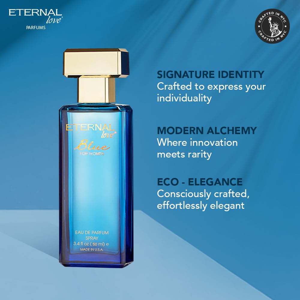 Eternal Love for Women - Long Lasting Eau de Parfum Spray - Premium Floral Fragrance with Peach & Sandalwood - Soft Feminine Scent - 3.4oz