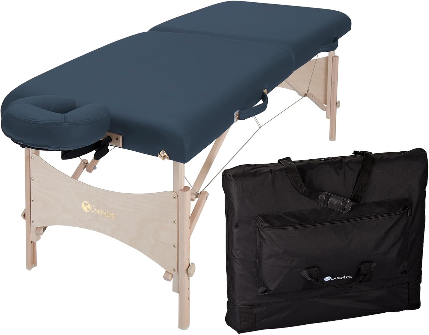 EarthLite Harmony DX Portable Massage Table Package, Includes Table + Face Cradle + Carrying Case, 30" x 73, Black