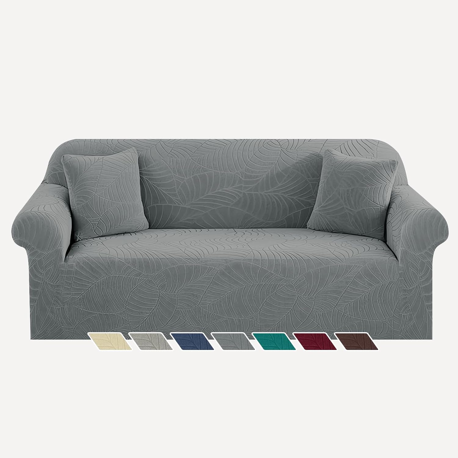 YEMYHOM Couch Cover Latest Jacquard Design High Stretch Sofa Covers for 2 Cushion Couch