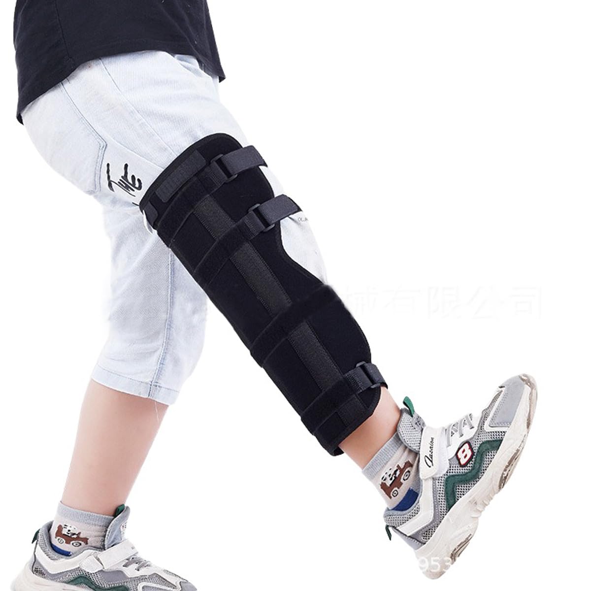 Kids Teens Knee Brace Splint Full Leg Calf Compression Support Sleeve Stabilizer Knee Immobilizer Brace Protector ACL MCL Meniscus Tear Arthritis Pain Relief Shin Knee Night Splint Guard Wraps