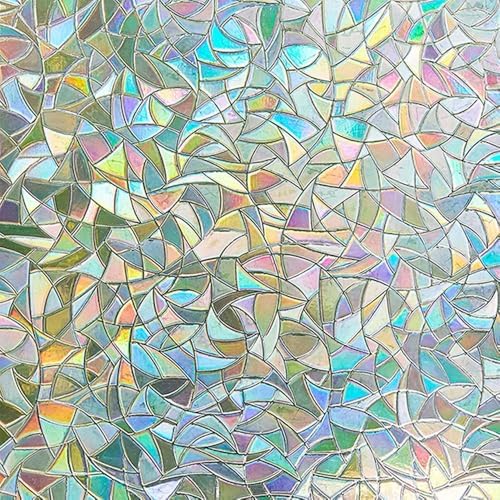 LEMON CLOUD Window Privacy Film, Rainbow Stained Glass Cling,17.5″ x 78.7″
