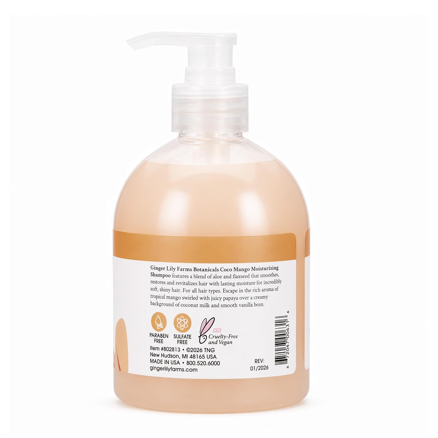 Ginger Lily Farms Botanicals Moisturizing Shampoo for All Hair Types, Coco Mango, 100% Vegan & Cruelty-Free, Coconut Mango Scent, 1 Gallon (128 fl oz) Refill | for Hands, Body & Hair, Moisturizing Wash, Salon Wash, Spa Cleanser, Salon & Spa Essentials, M…