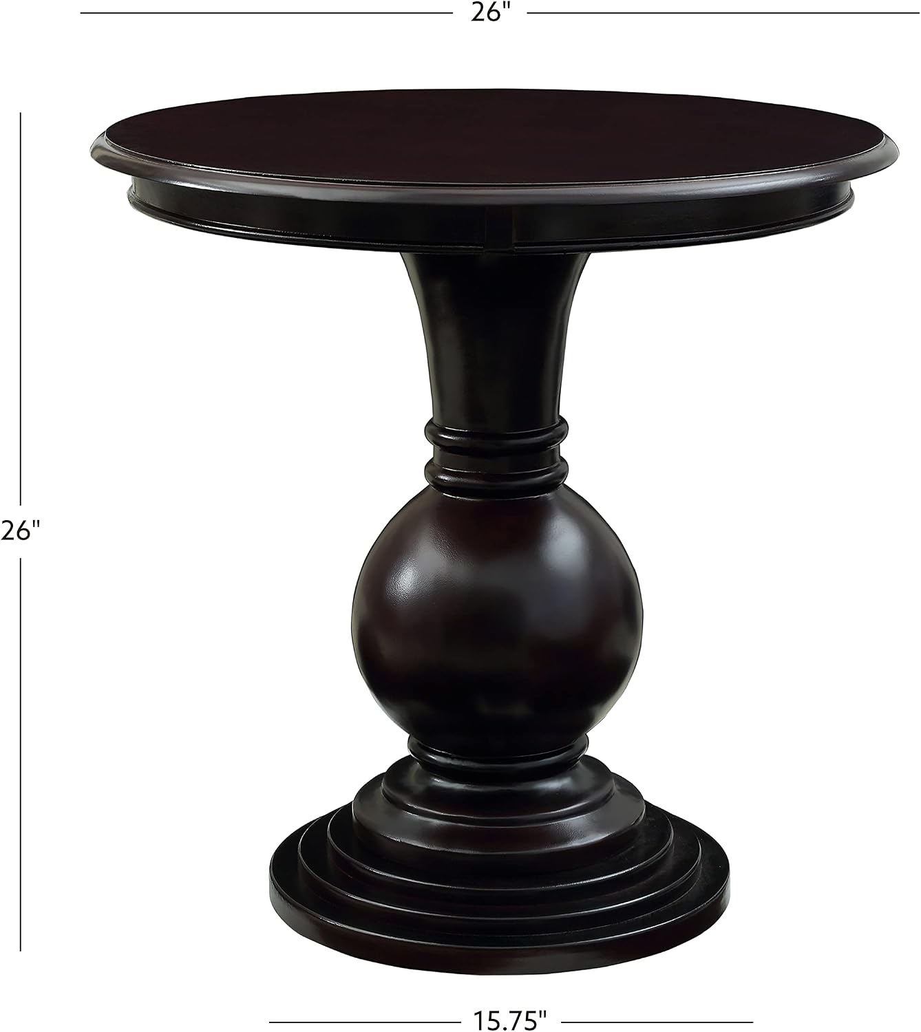 Powell 809-350 Espresso Round Accent Table 26"L x 26"W x 26"H