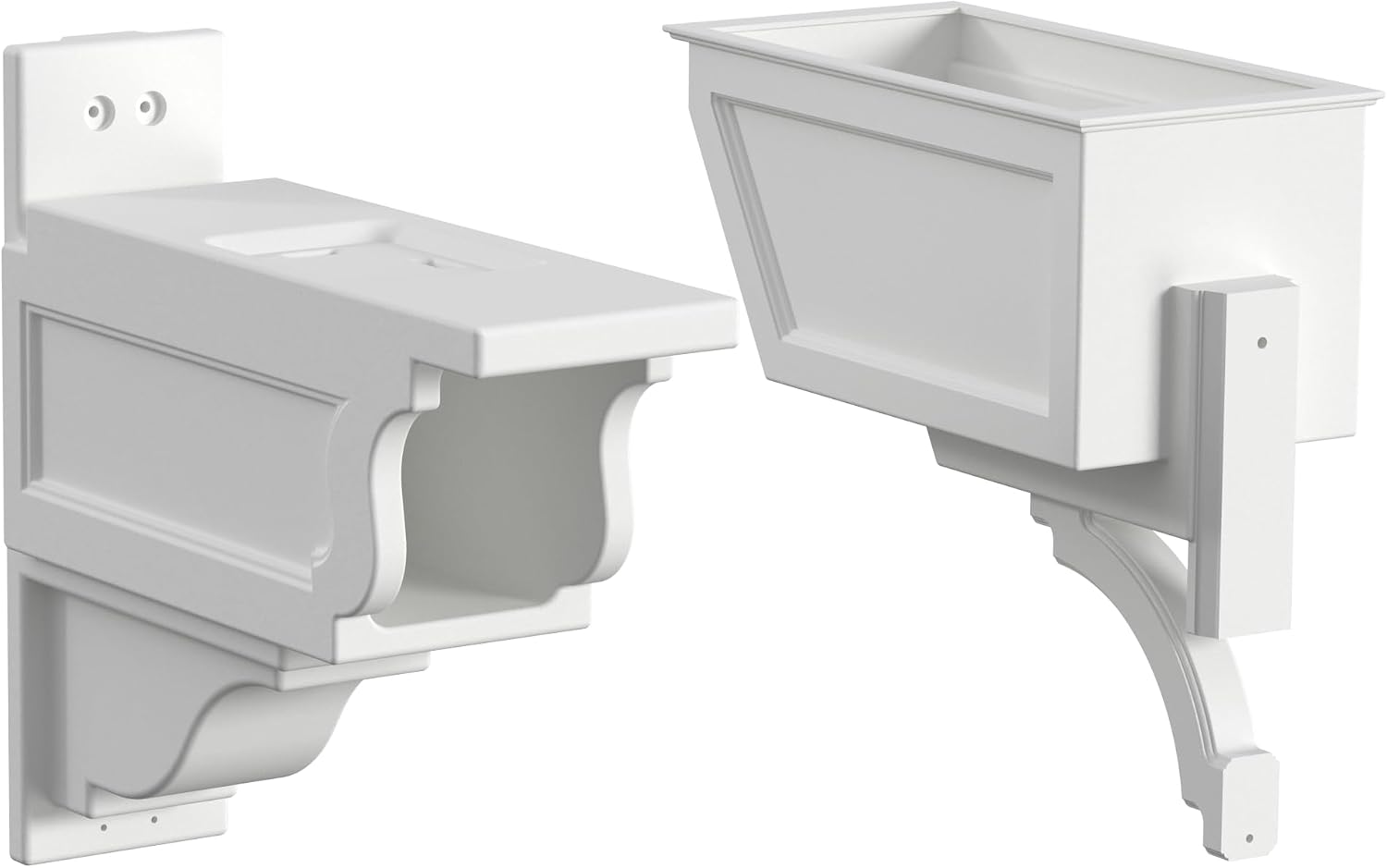 Mayne Signature Decorative Mail Post with Newspaper Holder & Planter, White | For post-mount mailboxes, Weather & fade resistant, All season, 15-year warranty